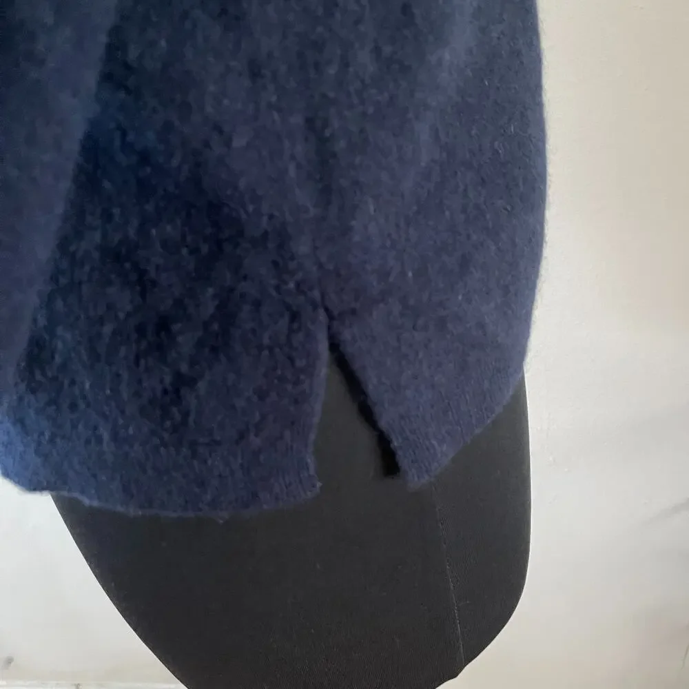 J.Crew Everyday 100% Cashmere Turtleneck Sweater Womens Large Blue J6600 L Knit